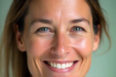 Close-up of healthy, glowing skin, symbolizing improved appearance.