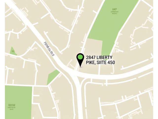 Map showing the location of AgeWell Ascend's office at 2847 Liberty Pike, Suite 450, Franklin, TN 37064.