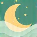 Abstract icon of a crescent moon or soft waves, symbolizing sleep and rest.